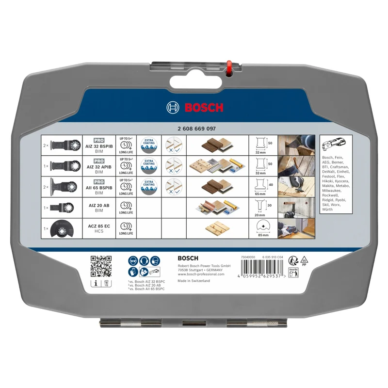 Bosch Professional Multifunktionswerkzeug Zubehör Holz Set 7-tlg. ( 2608669097 ) Starlock + Koffer
