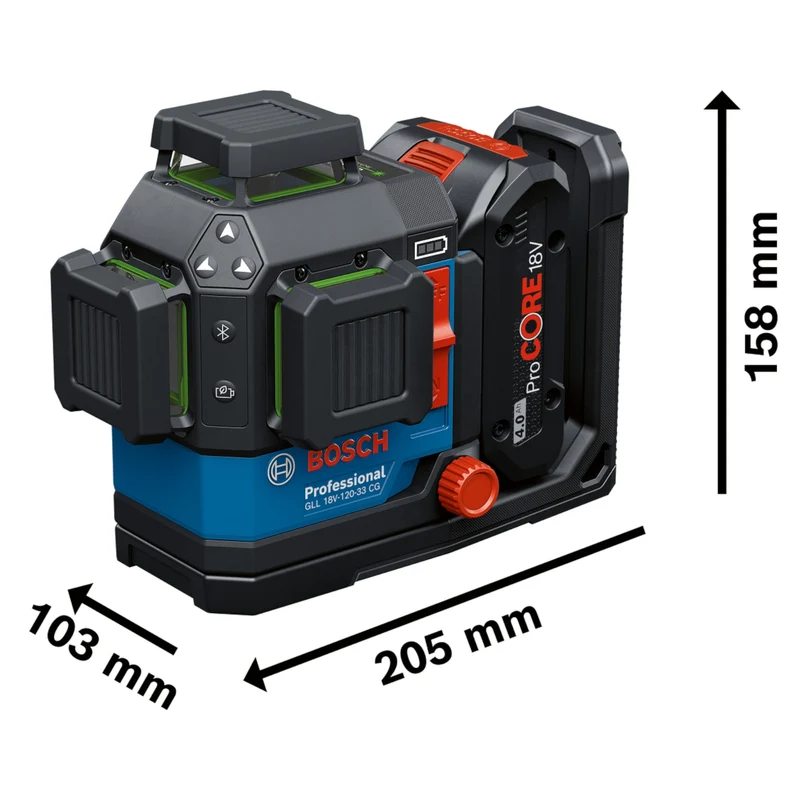 Bosch GLL 18V-120-33 CG Professional Kreuzlinienlaser grün 35 m ( 0601065101 ) selbstnivellierend + L-BOXX