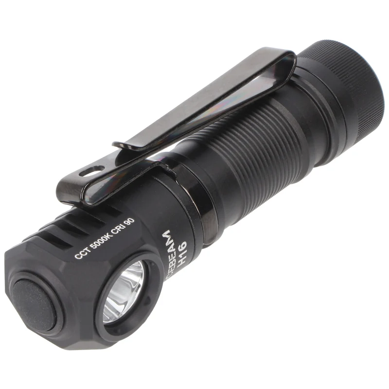 AceBeam H16 LED Stirnlampe mit max. 650 Lumen, 5.000K neutralweiß mit schwarzem Gehäuse, reflektierendes Kopfband, inklusive 14500 Li-Ion Akku