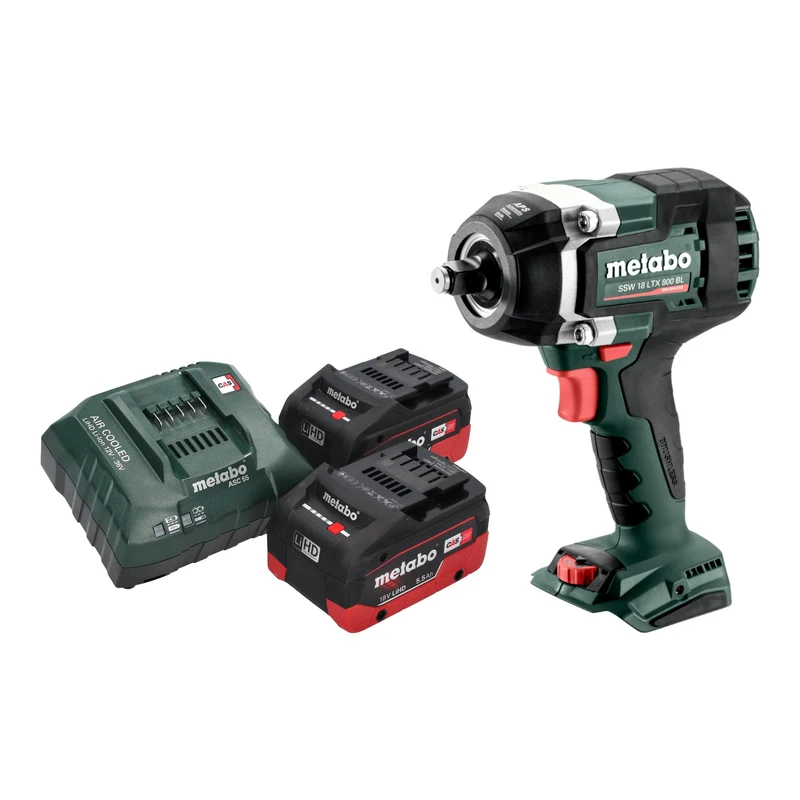 Metabo SSW 18 LTX 800 BL Akku Schlagschrauber 18 V 800 Nm 1/2" Brushless + 2x LiHD Akku 5,5 Ah + Ladegerät