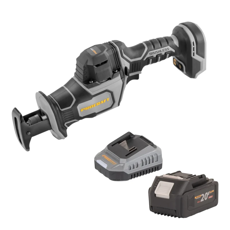 Procraft Industrial RS20Abb Recipro Säbelsäge 20 V Brushless + 1x Akku 4,0 Ah + Ladegerät