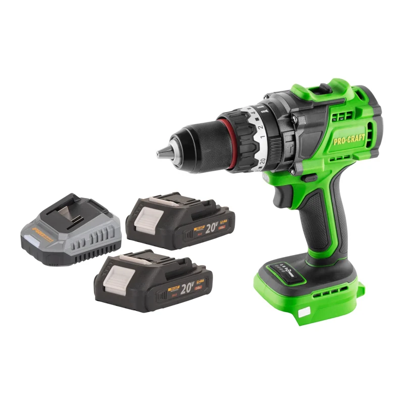 Procraft PA18ProBL-BB Akku Schlagbohrschrauber 20 V 180 Nm Brushless + 2x Akku 2,0 Ah + Ladegerät