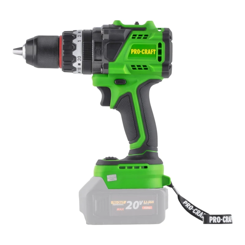 Procraft PA18ProBL-BB Akku Schlagbohrschrauber 20 V 180 Nm Brushless + 1x Akku 2,0 Ah + Ladegerät + RHINO Toolcase