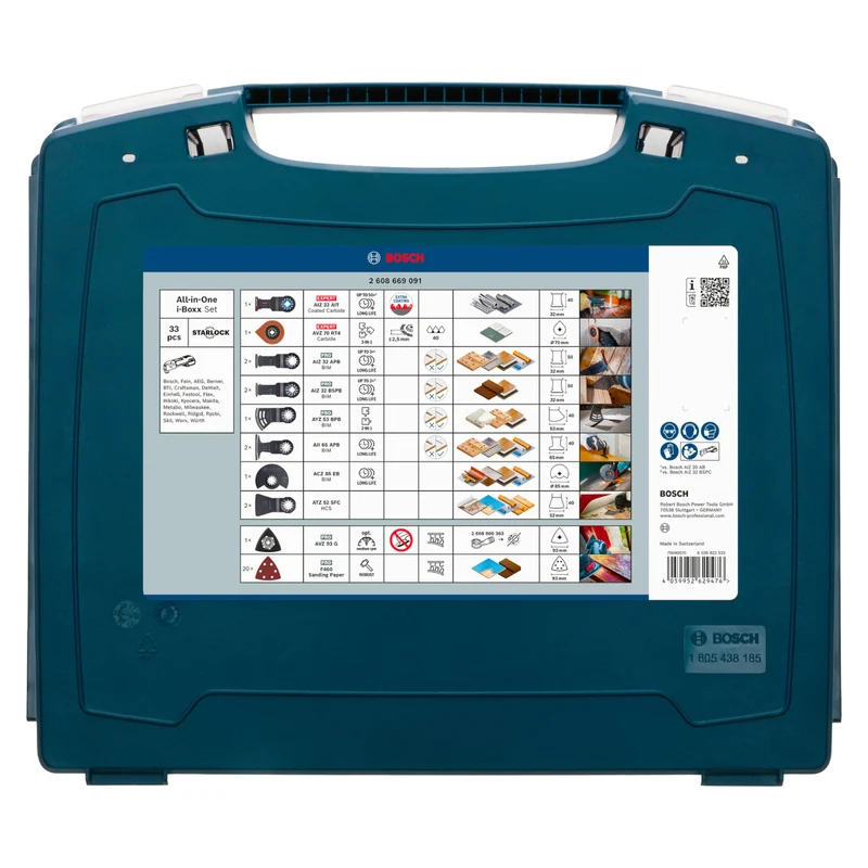 Bosch Professional Multifunktionswerkzeug Zubehör All-in-One i-Boxx-Set 33-tlg. ( 2608669091 ) Starlock im Koffer