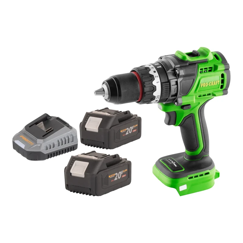 Procraft PA18ProBL-BB Akku Schlagbohrschrauber 20 V 180 Nm Brushless + 2x Akku 4,0 Ah + Ladegerät