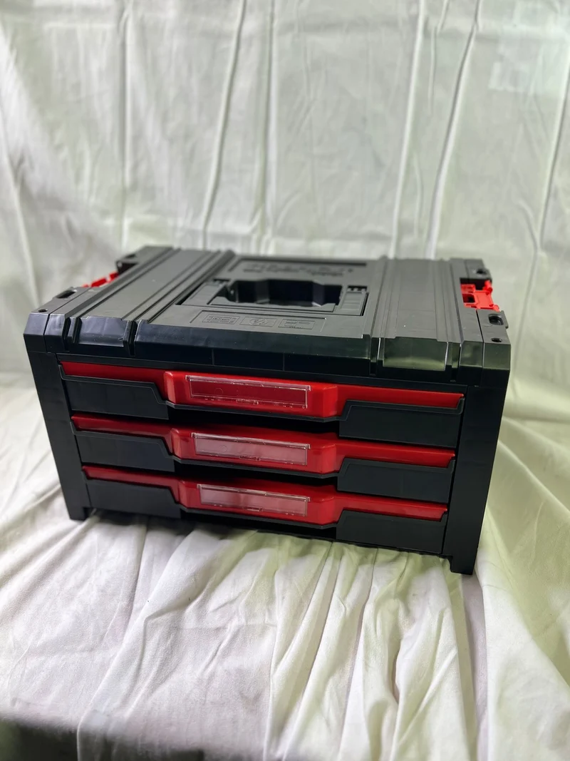 Qbrick System PRO Drawer 3 Toolbox 2.0 Expert stapelbar 450 x 310 x 244 mm 3x 4,5 l IP54 mit drei Schubläden 21 Inlays - Beschädigt