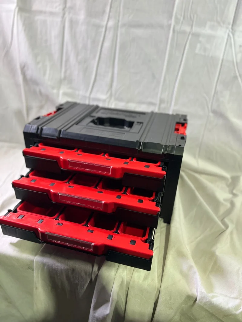 Qbrick System PRO Drawer 3 Toolbox 2.0 Expert stapelbar 450 x 310 x 244 mm 3x 4,5 l IP54 mit drei Schubläden 21 Inlays - Beschädigt