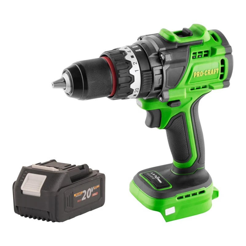 Procraft PA18ProBL-BB Akku Schlagbohrschrauber 20 V 180 Nm Brushless + 1x Akku 4,0 Ah - ohne Ladegerät