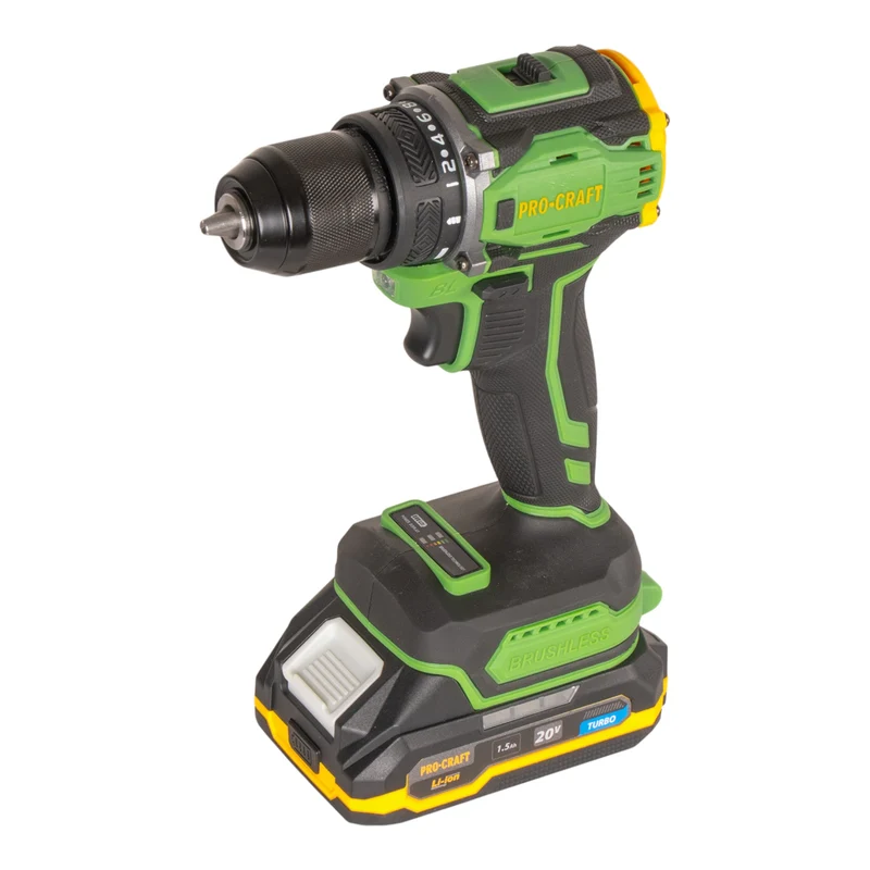 Procraft PA18Pro Akku Bohrschrauber 20 V 30 Nm Brushless + 1x Akku 1,5 Ah + Ladegerät + 32 tlg. Bit Set + Koffer