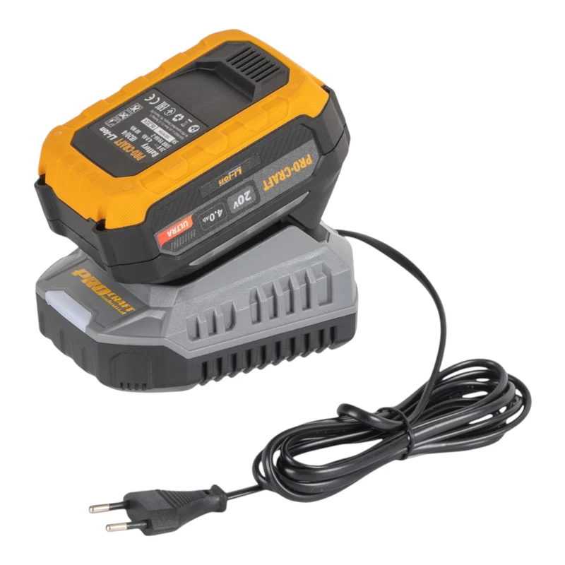 Procraft Industrial CD20A Akku Schlagbohrschrauber 20 V 85 Nm + 1x Akku 4,0 Ah + Ladegerät + 32 tlg. Bit Set + Koffer