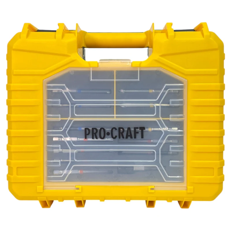 Procraft PA18ProDFR2-1B-C Akku Bohrschrauber 20 V 30 Nm Brushless + 1x Akku 2,0 Ah + Ladegerät + 32 tlg. Bit Set + Koffer