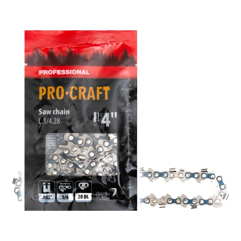 Procraft L.1/4.28 Sägekette 4” (100 mm) 1/4” 1,1 mm 28 TG - für Kettensäge