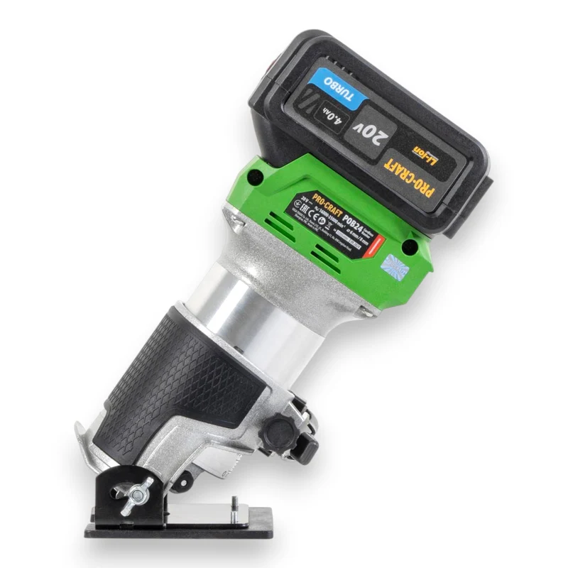 Procraft POB24-1B-F Akku Multifunktionsfräse 20 V 6 / 8 mm Brushless + 1x Akku 4,0 Ah + Ladegerät + 3-in-1 Zubehör + Tasche