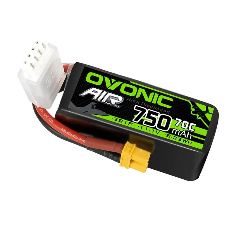 Ovonic Air 3S LiPo Akku 750mAh 11,1V 70C für RC-Helikopter LOGO 200 - XT30-Stecker (2 Stück)