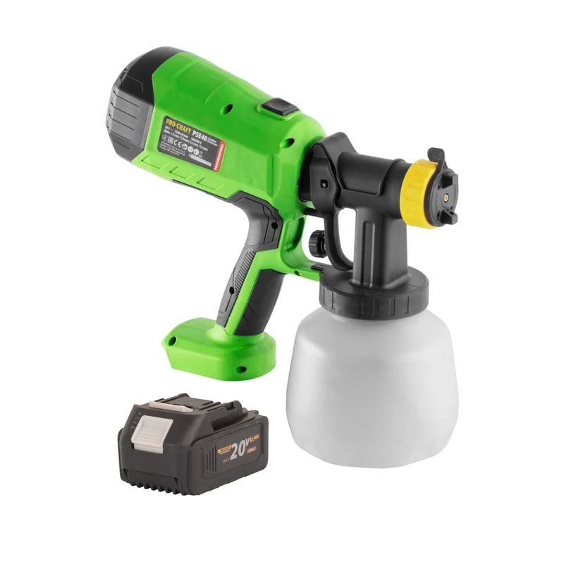 Procraft PSE40bb Akku Farbspritzpistole 20 V + 1x Akku 4,0 Ah - ohne Ladegerät