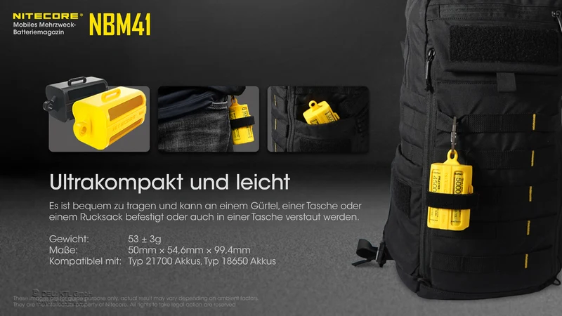 Nitecore Batteriemagazin für 21700Akkus NBM41