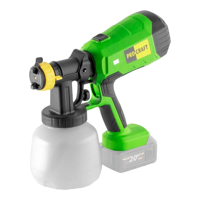 Procraft PSE40bb Akku Farbspritzpistole 20 V + 1x Akku 2,0 Ah - ohne Ladegerät