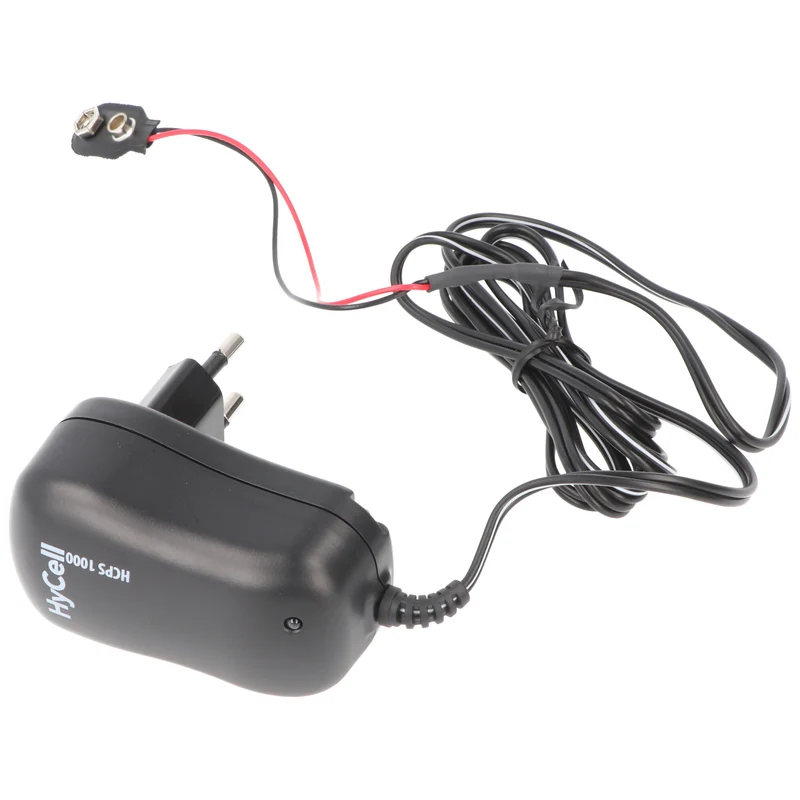 AccuCell Universalnetzteil mit 9 Volt Batterieanschluss, perfekt um klassische 9 Volt Batterien oder Akkus zu ersetzen, max. 1000mA Ladestrom