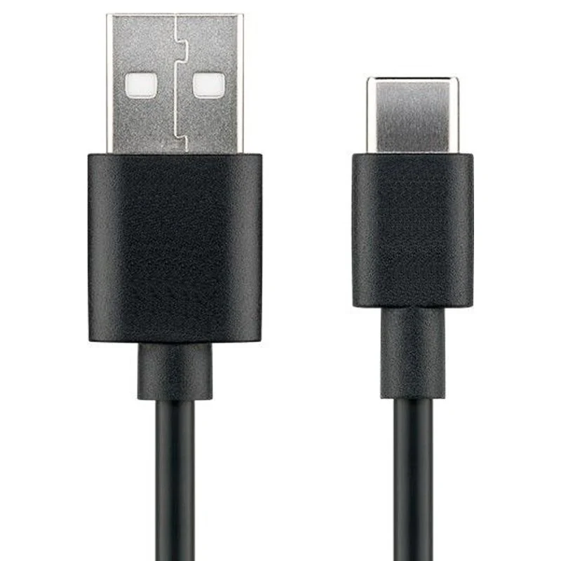 AccuCell USB-C Lade- und Synchronisationskabel für alle Geräte mit USB-C Anschluss, 2 Meter Schwarz