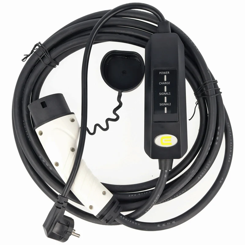 AccuCell Ladekabel für Elektroautos mit SchuKo-Stecker auf Typ 2 Mode2 230V 13A 1-Phasen Ladetechnologie mit max. 3kW nur 1,79KG