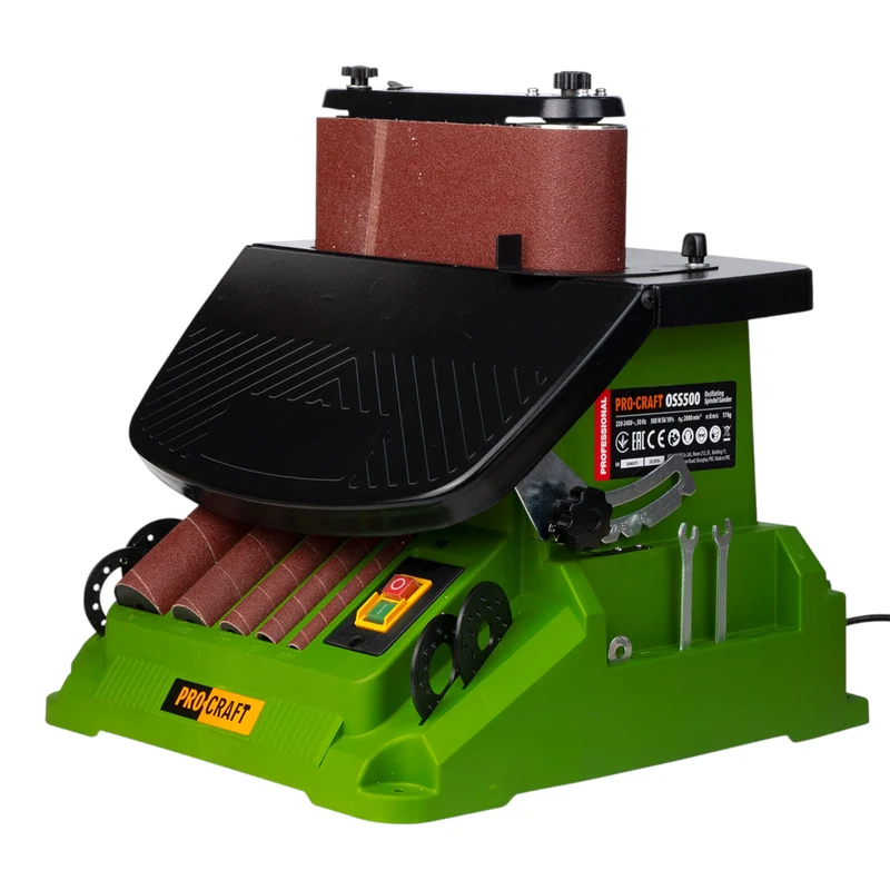 Procraft OSS500 Spindel- und Bandschleifmaschine 500 Watt 16 mm Hub + Zubehör