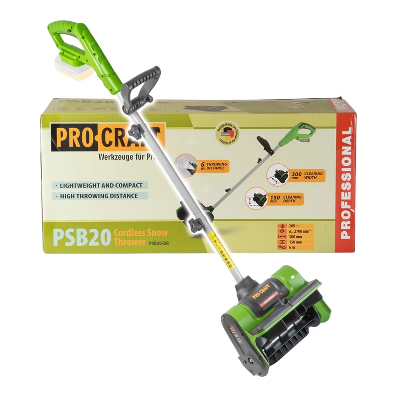 Procraft PSB20bb Akku Schneefräse 20 V 300 mm Solo - ohne Akku, ohne Ladegerät