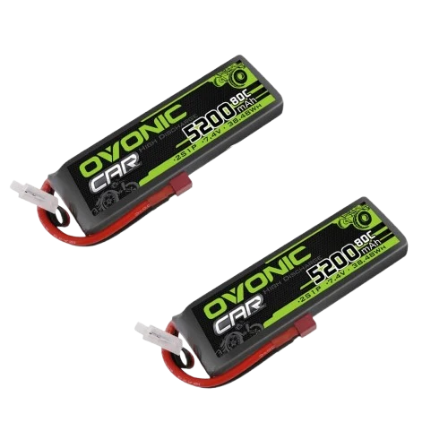 Ovonic 2S LiPo Akku 5200mAh 80C 2S1P 7,4V LiPo-Akku mit Deans-Stecker (2 Stück)