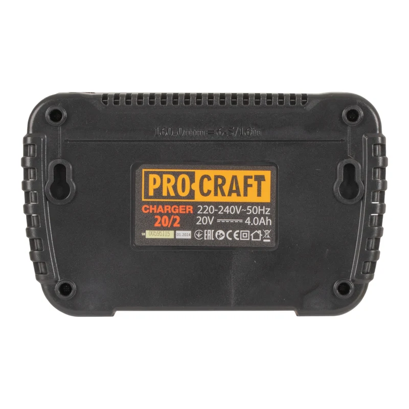 Procraft 20/2 Doppel Ladegerät 20 V für Li-Ion Akkus 2 A