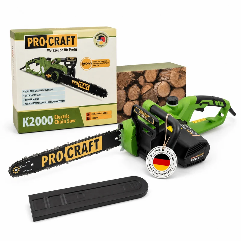 Procraft K2000 Kettensäge 1800 Watt 406 mm Schnittlänge