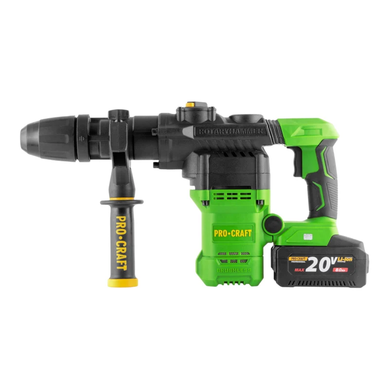 Procraft PHA50-1B-C Akku Bohrhammer 20 V 7 J SDS max Brushless + 1x Akku 8,0 Ah + Ladegerät + Koffer