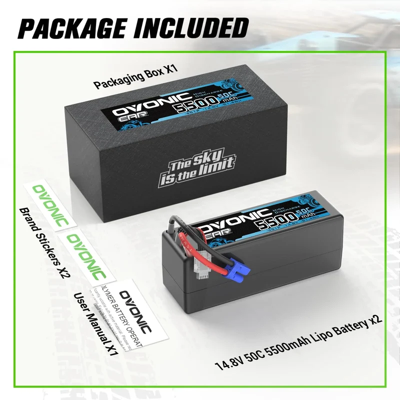 Ovonic Car 4S LiPo Akku 5500mAh 4S1P 50C 14,8V mit EC5-Anschluss