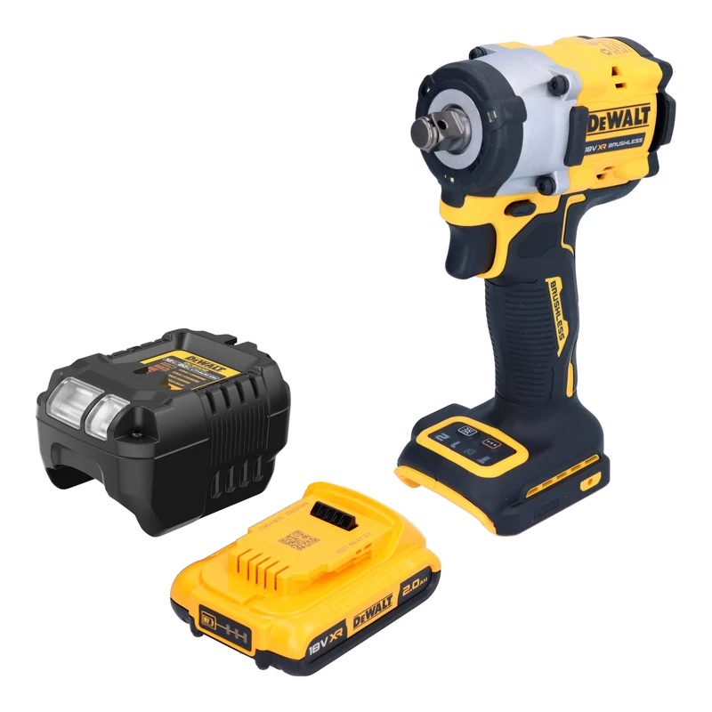 DeWalt DCF 921 D1 Akku Schlagschrauber 18 V 400 Nm 1/2" Brushless + 1x Akku 2,0 Ah + Ladegerät