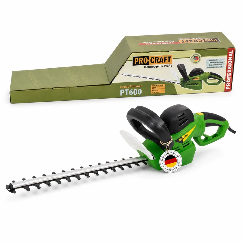 Procraft PT600 Heckenschere 600 Watt 550 mm Schnittlänge 20 mm Schnittstärke
