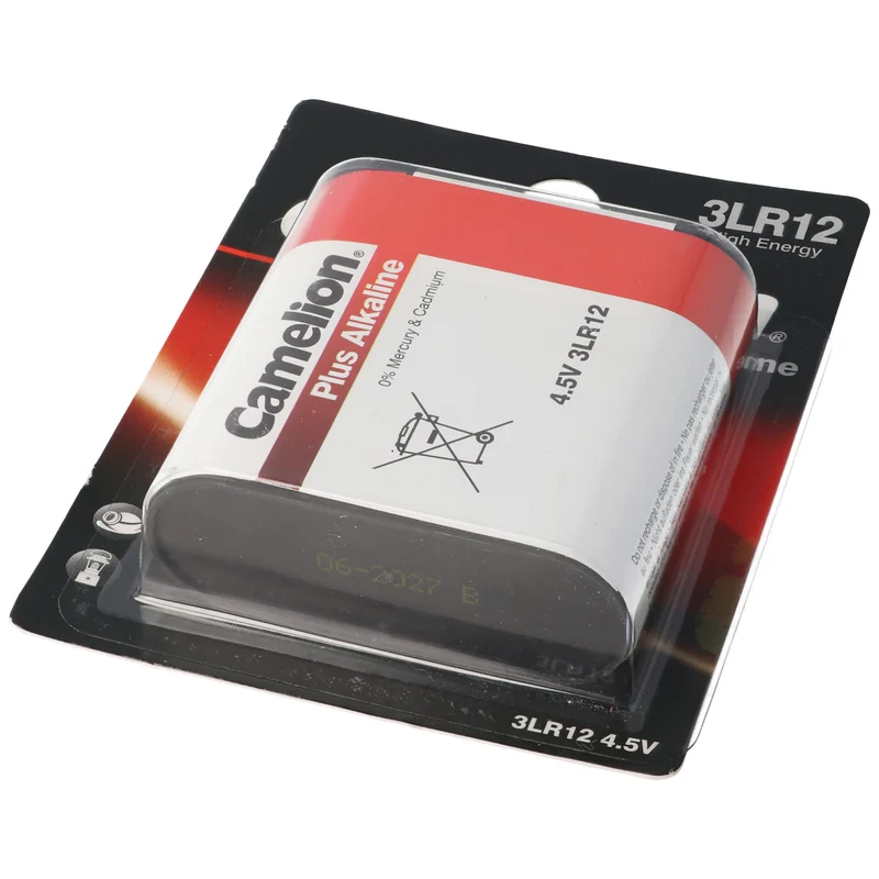 Camelion 3LR12 4.5 Volt Flachbatterie maximal 3000mAh, Abmessungen ca. 65,0 x 61,5 x 21,5mm
