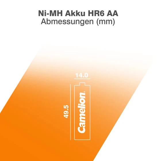 Camelion AA, Mignon, LR6, NiMH Akku mit bis zu 2500mAh in 4er Blisterverpackung, inklusive Aufbewahrungsbox