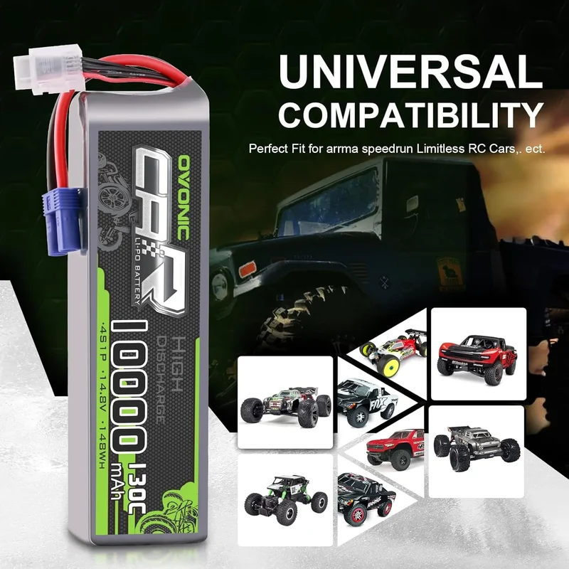 Ovonic Car 2S 10000mAh 130C 14,8V RC Lipo Akku mit EC5 Stecker (2 Stück)