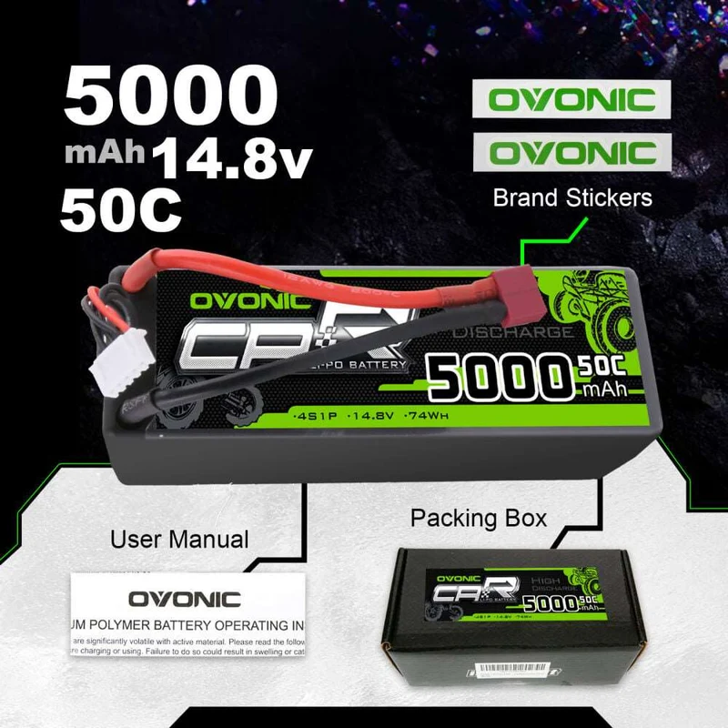 Ovonic Car 4S 5000mAh 50C 14,8V LiPo Akku Hardcase mit Deans Stecker
