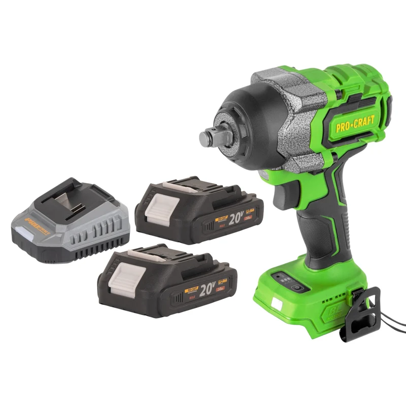 Procraft PWA36bb Akku Schlagschrauber 20 V 850 Nm 1/2" Brushless + 2x Akku 2,0 Ah + Ladegerät