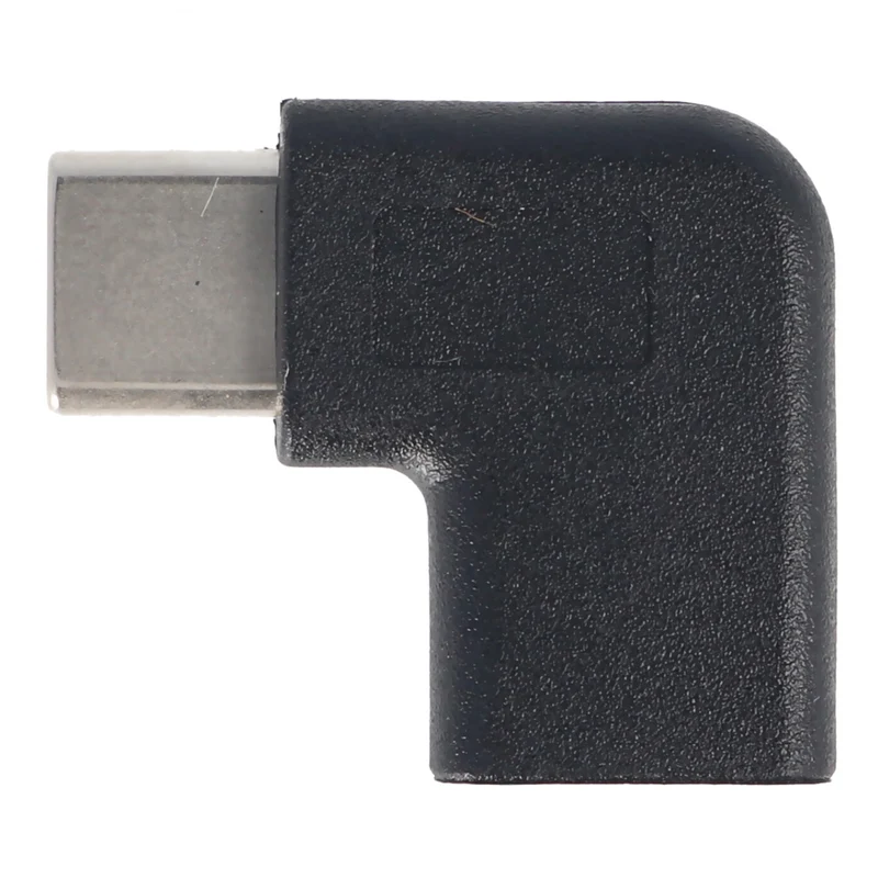 AccuCell Adapter USB-C auf USB-C mit 90 Grad Winkel schwarz, abgewinkelter Adapter verlängert das USB-C, geeignet für das MacBook mit USB-C Port