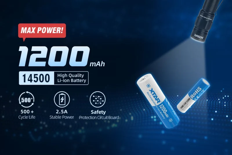 Xtar 14500 1200mAh 3,7V geschützter Li-Ion Akku