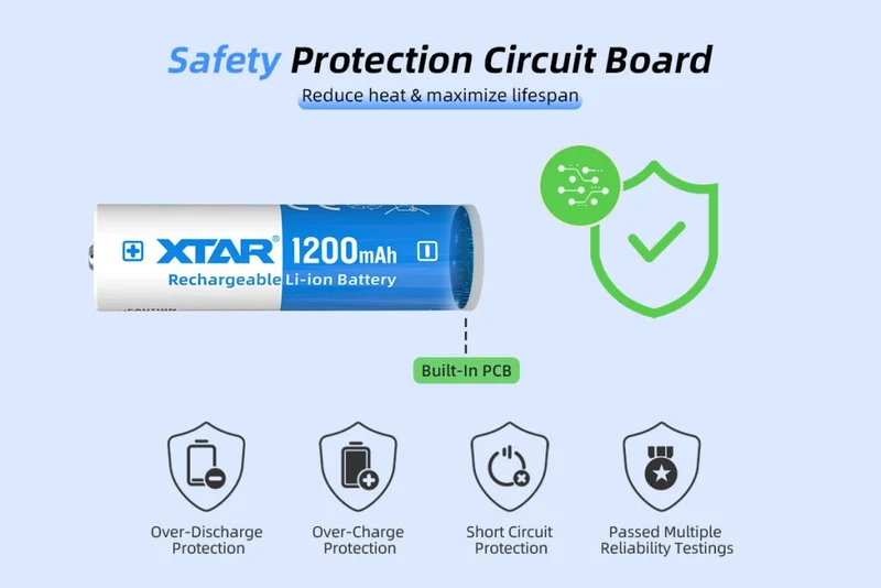 Xtar 14500 1200mAh 3,7V geschützter Li-Ion Akku