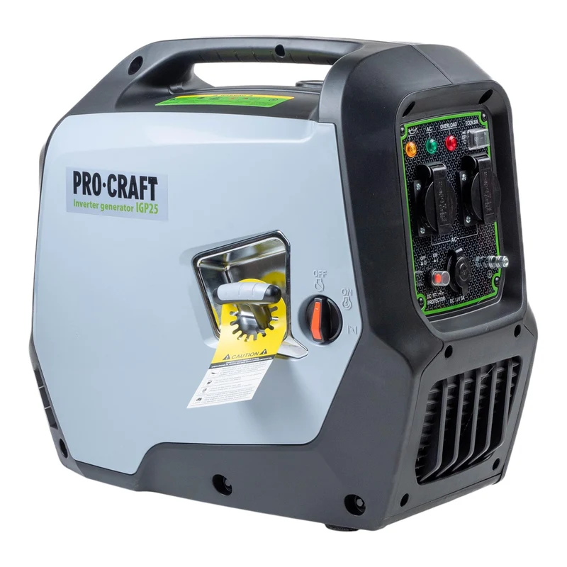 Procraft IGP25 Benzin Inverter Generator Stromerzeuger 1800 W 4000 ml 2× 230 V, 1× 12 V DC Ausgang