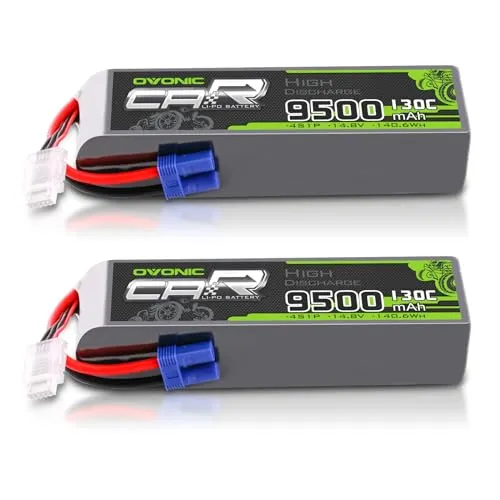 Ovonic Car 4S 9500mAh 130C 14,8V Lipo Akku mit EC5 Stecker (2 Stück)