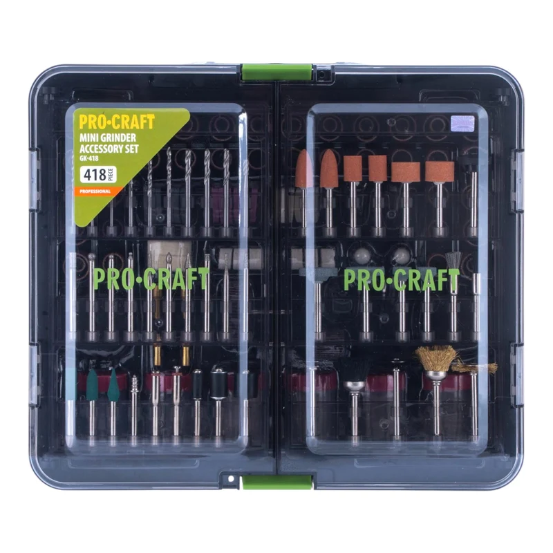 Procraft GK-418 Zubehör Set 418 teilig Universal für Geradschleifer
