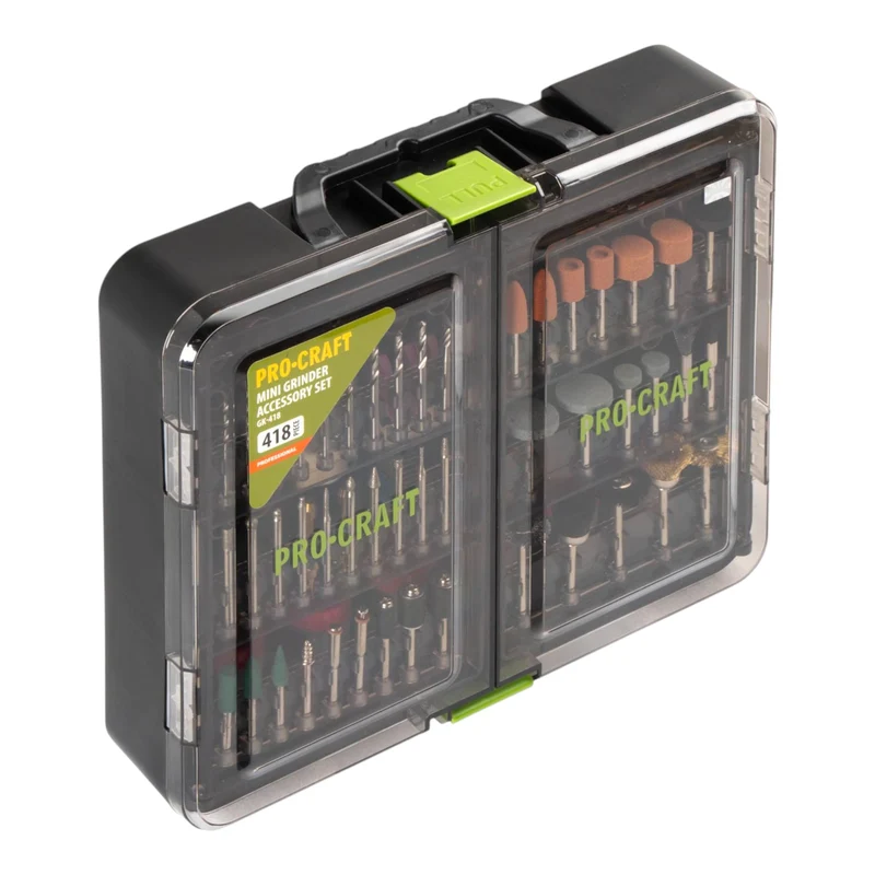 Procraft GK-418 Zubehör Set 418 teilig Universal für Geradschleifer