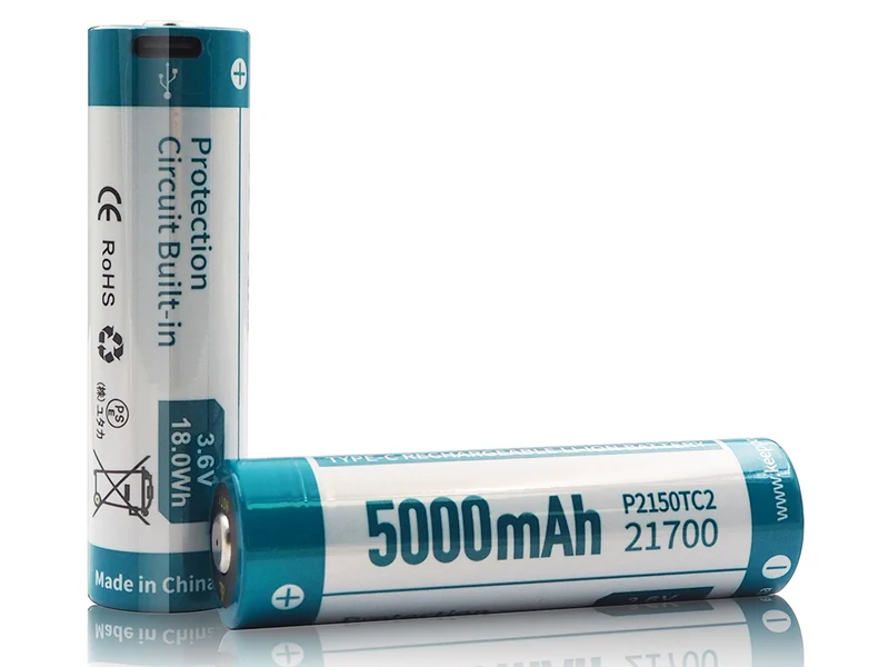 Keeppower 21700 - 5000mAh, Li-Ionen 3,6V - 3,7V - mit USB-C ein.-u.Ausgang
