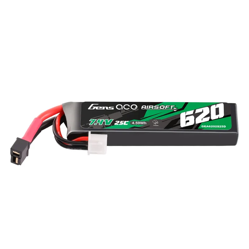 Gens Ace 2S LiPo 620mAh 7,4V 25C 2S1P Airsoft Lipo-Akku mit Mini-Deans(T)-Stecker
