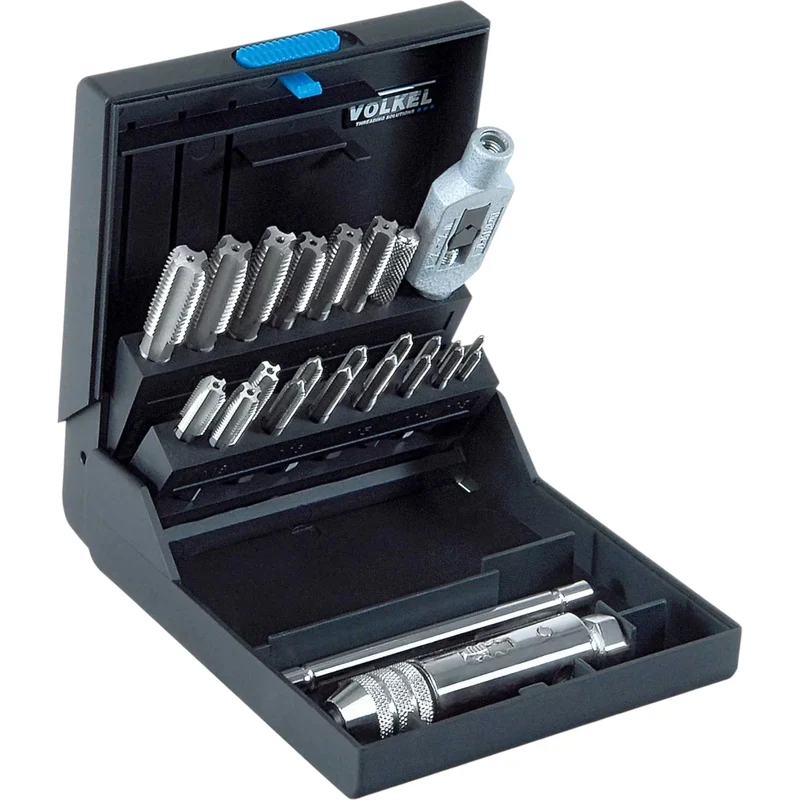 VÖLKEL P.K.21 Handgewindebohrer Satz + Knarre 23 tlg. M3 - M12 DIN 352 ( 47005 )