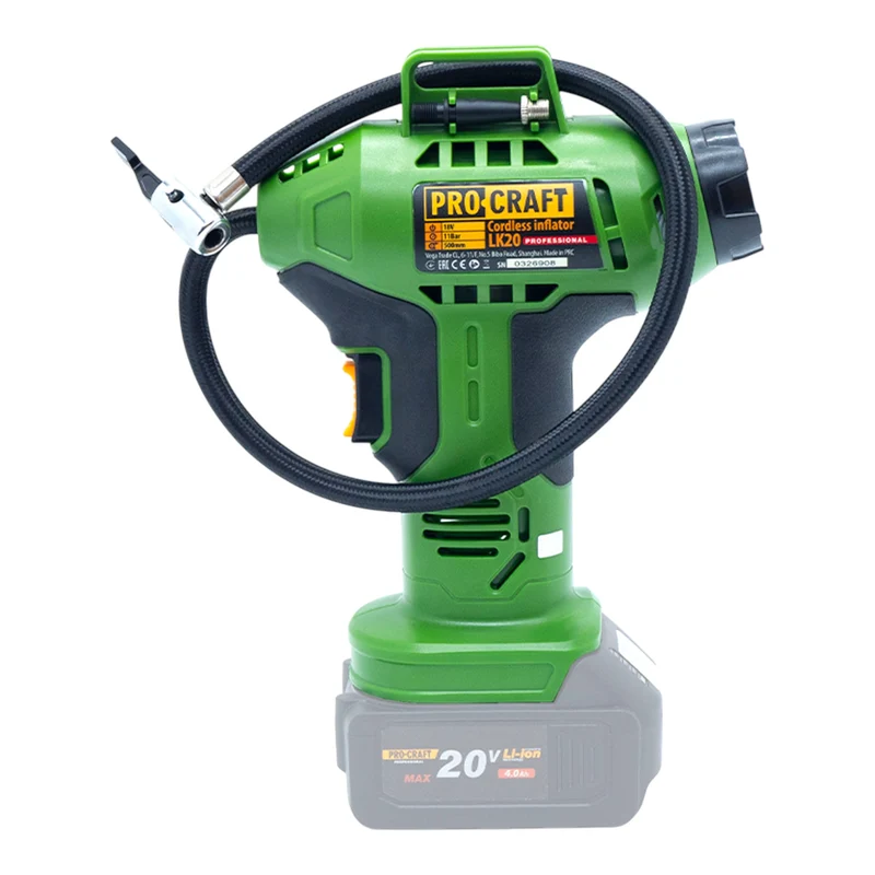 Procraft LK20 Akku Kompressor 20 V 11 bar Solo - ohne Akku, ohne Ladegerät
