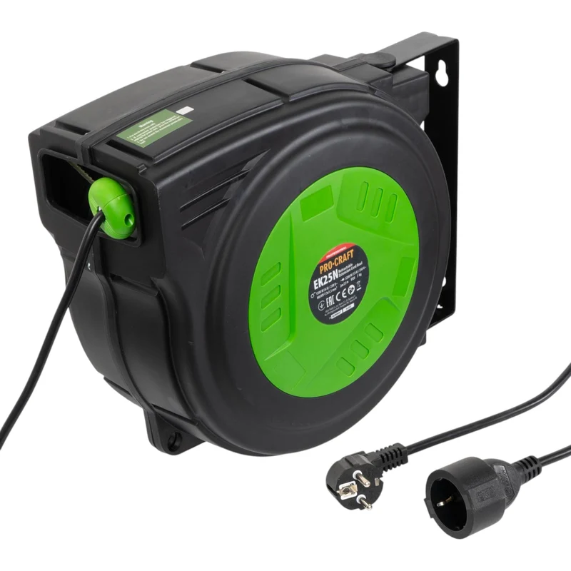 Procraft EK25N Selbsteinziehendes Verlängerungskabel 25 m